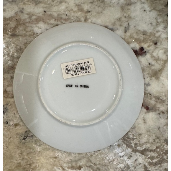 Decorative Floral Rose Porcelain Saucer White Pink Yel Gold Trim T1600 5.5 b6a - Picture 3 of 4